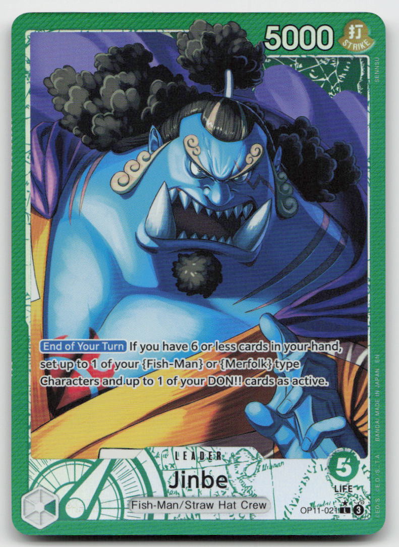 Jinbe (021) (Alternate Art) OP11-021 Leader A Fist of Divine Speed One Piece NM