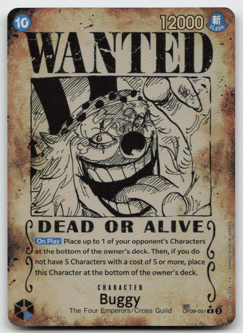 Buggy (051) (Wanted Poster) OP09-051 Rare Emperors in the New World One Piece NM