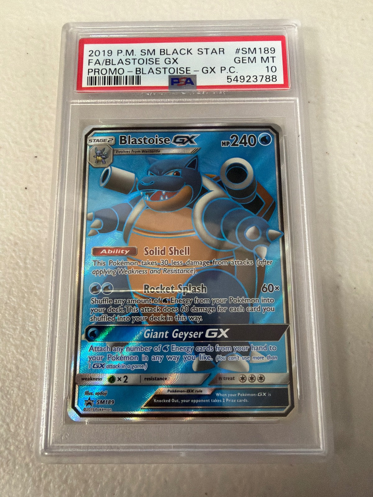 Blastoise Gx SM189 Blastoise-Gx Premium Collection Pokemon PSA 10