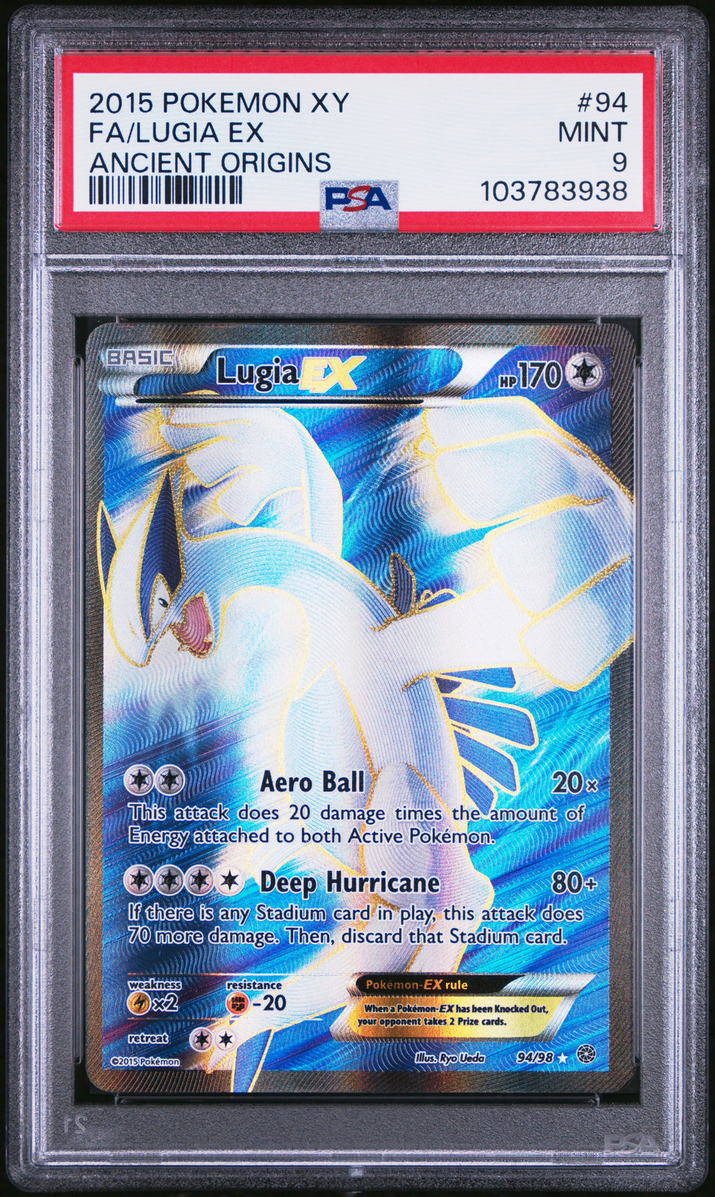 Lugia EX 94/98 Ancient Origins Pokemon PSA 9
