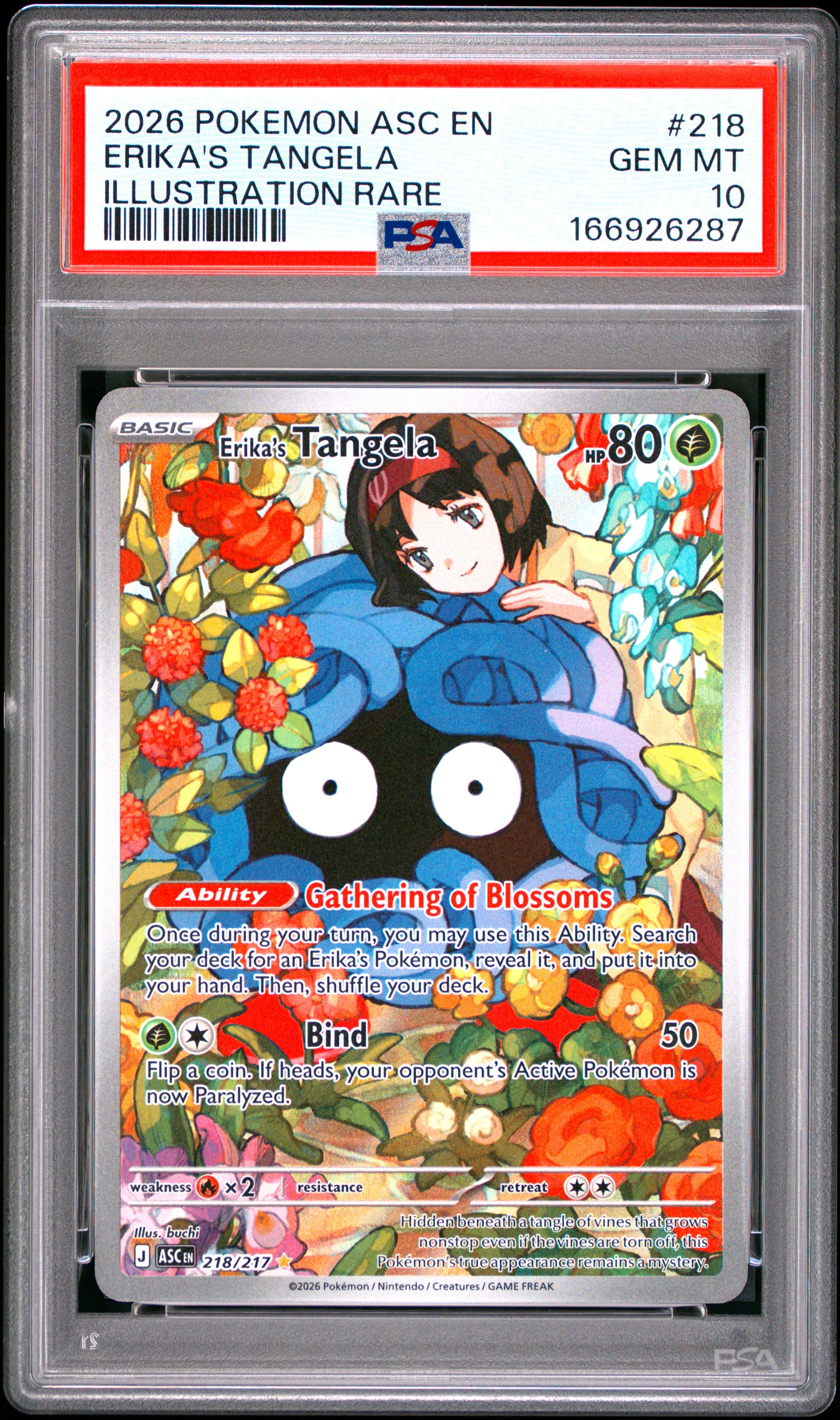 Erika's Tangela 218 Illustration Rare Ascended Heroes Pokemon PSA 10