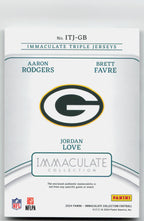 NFL - Aaron Rodgers, Brett Favre, Jordan Love /49 Triple Patch