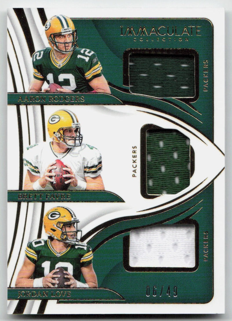 NFL - Aaron Rodgers, Brett Favre, Jordan Love /49 Triple Patch