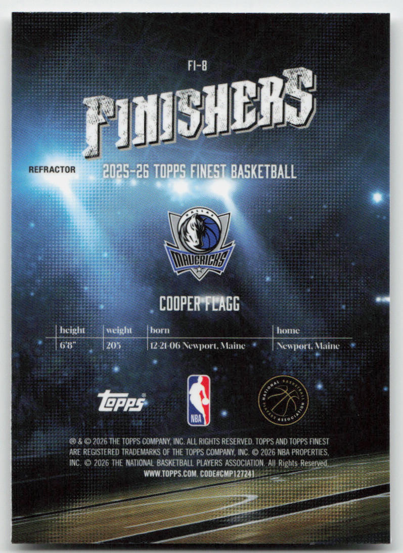 NBA - Cooper Flagg Silver Finishers RC