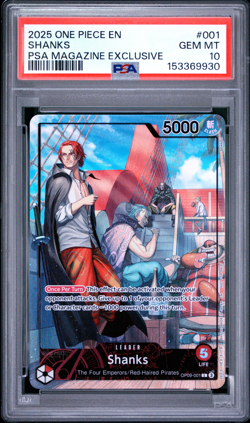 Shanks 001 PSA Magazine Exclusive One Piece Promo One Piece PSA 10