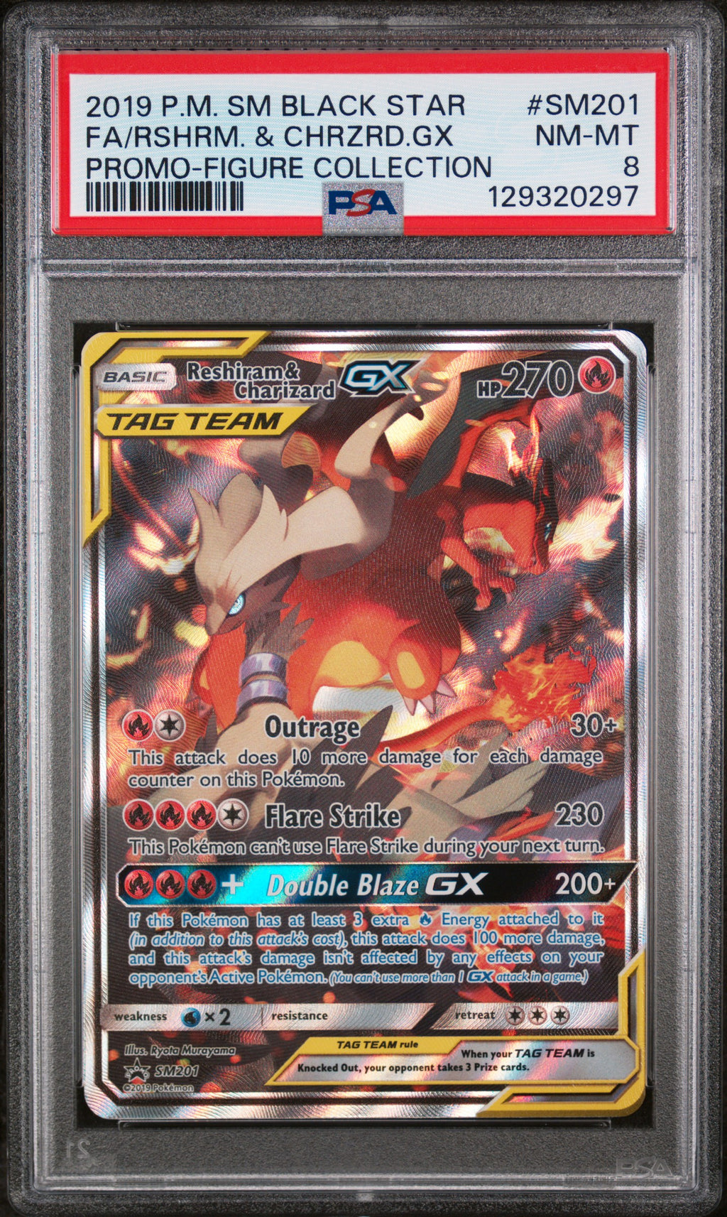 Reshiram & Charizard Gx SM201 Charizard-Gx Figure Collection Pokemon PSA 8