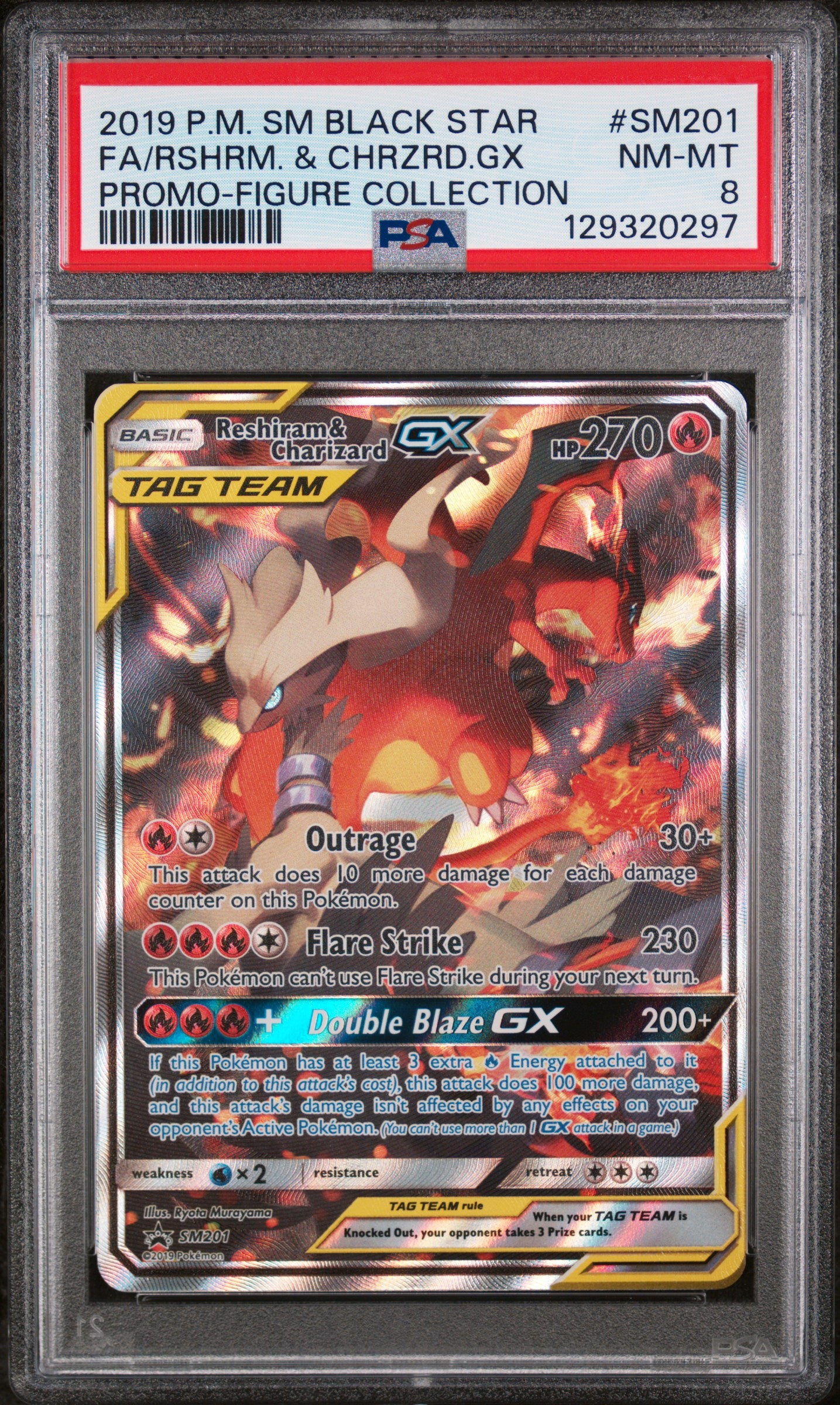 Reshiram & Charizard Gx SM201 Charizard-Gx Figure Collection Pokemon PSA 8