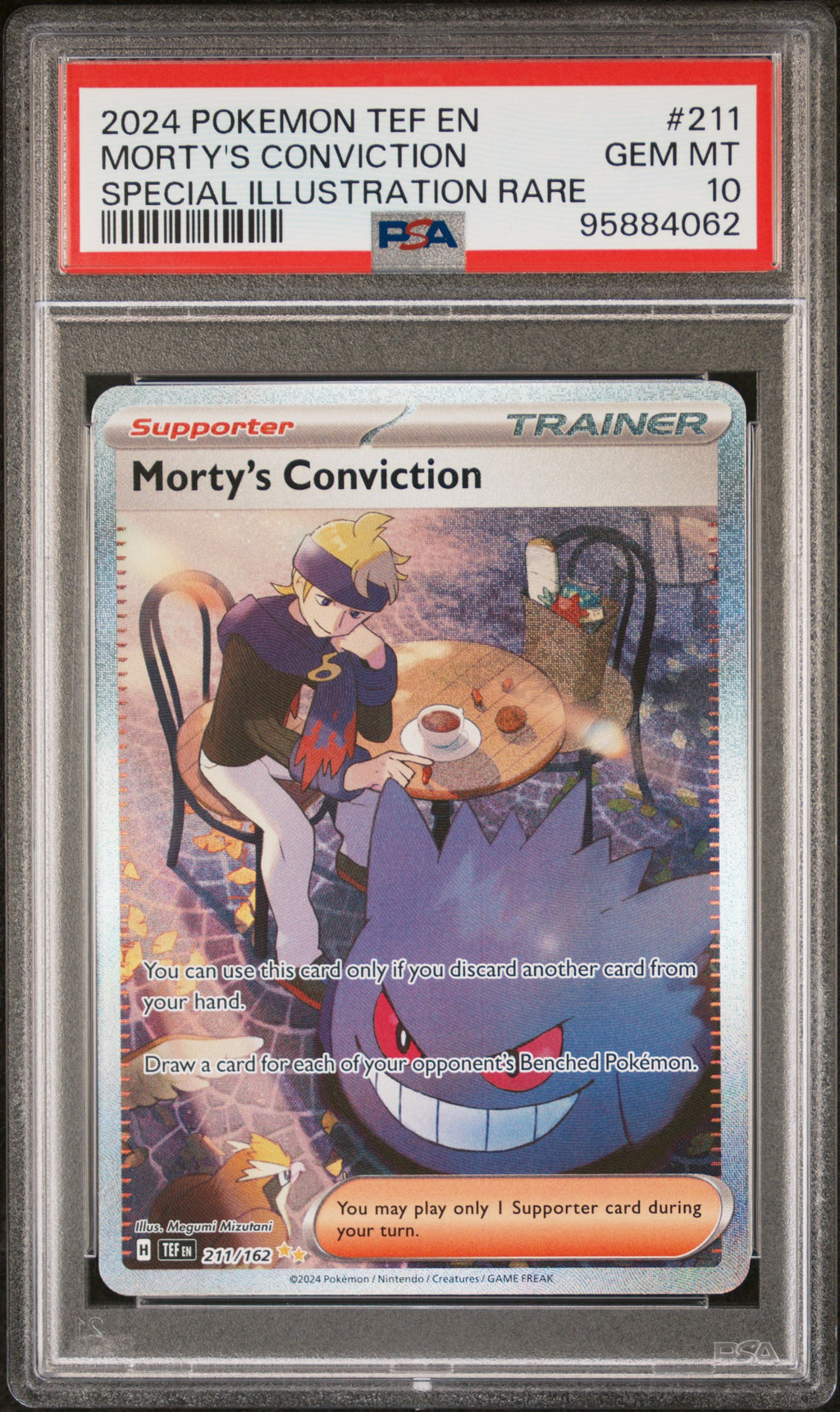 Morty's Conviction 211/162 Special Illustration Rare Pokemon PSA 10