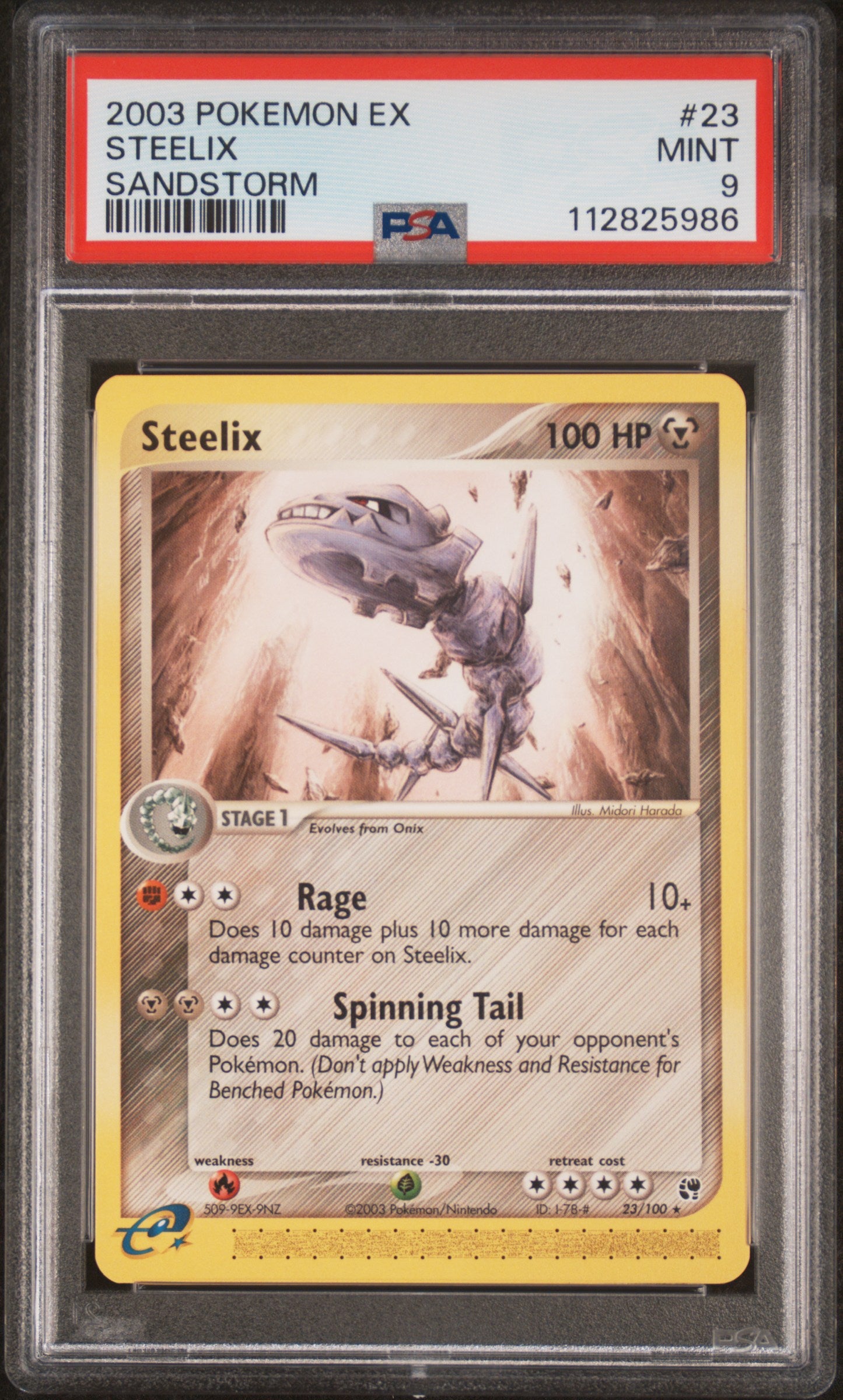 Steelix 23/100 Sandstorm Pokemon PSA 9