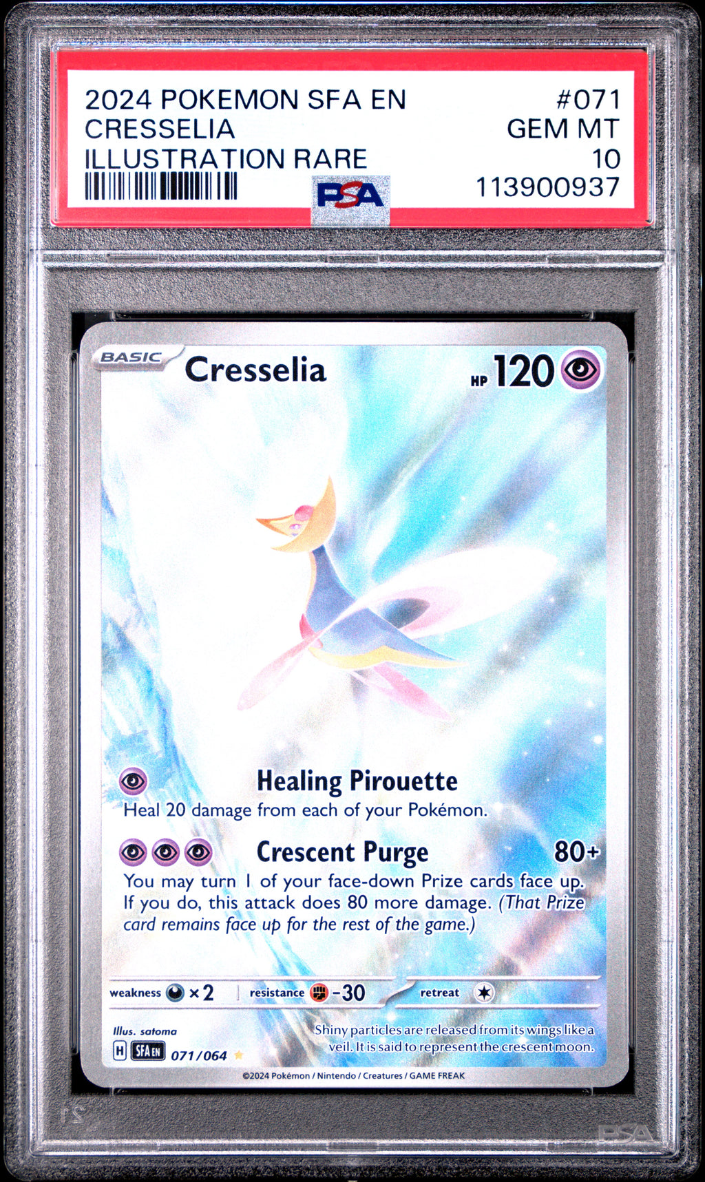 Cresselia 071/64 Illustration Rare Shrouded Fable Pokemon PSA 10