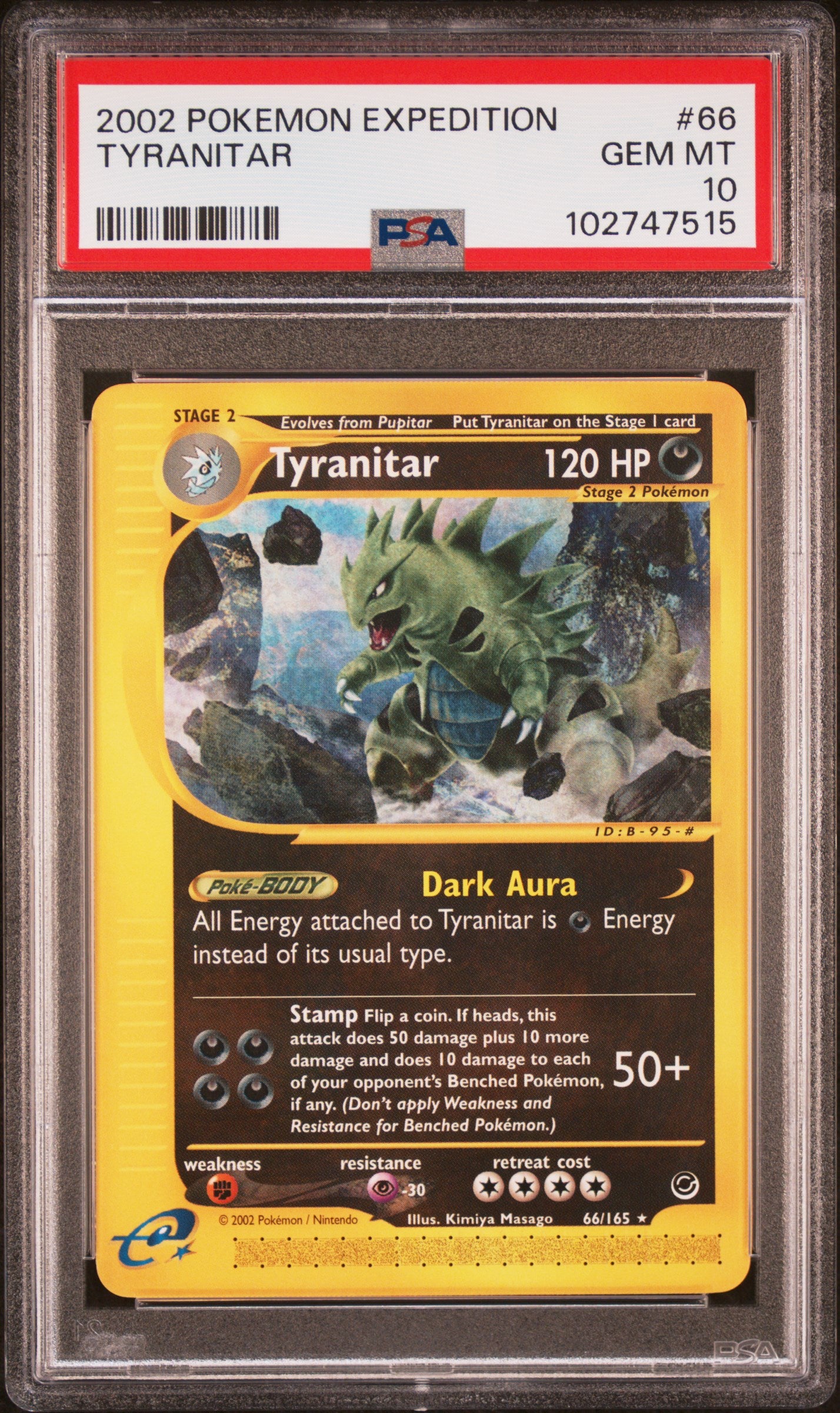 Tyranitar 66/165 Expedition Pokemon PSA 10