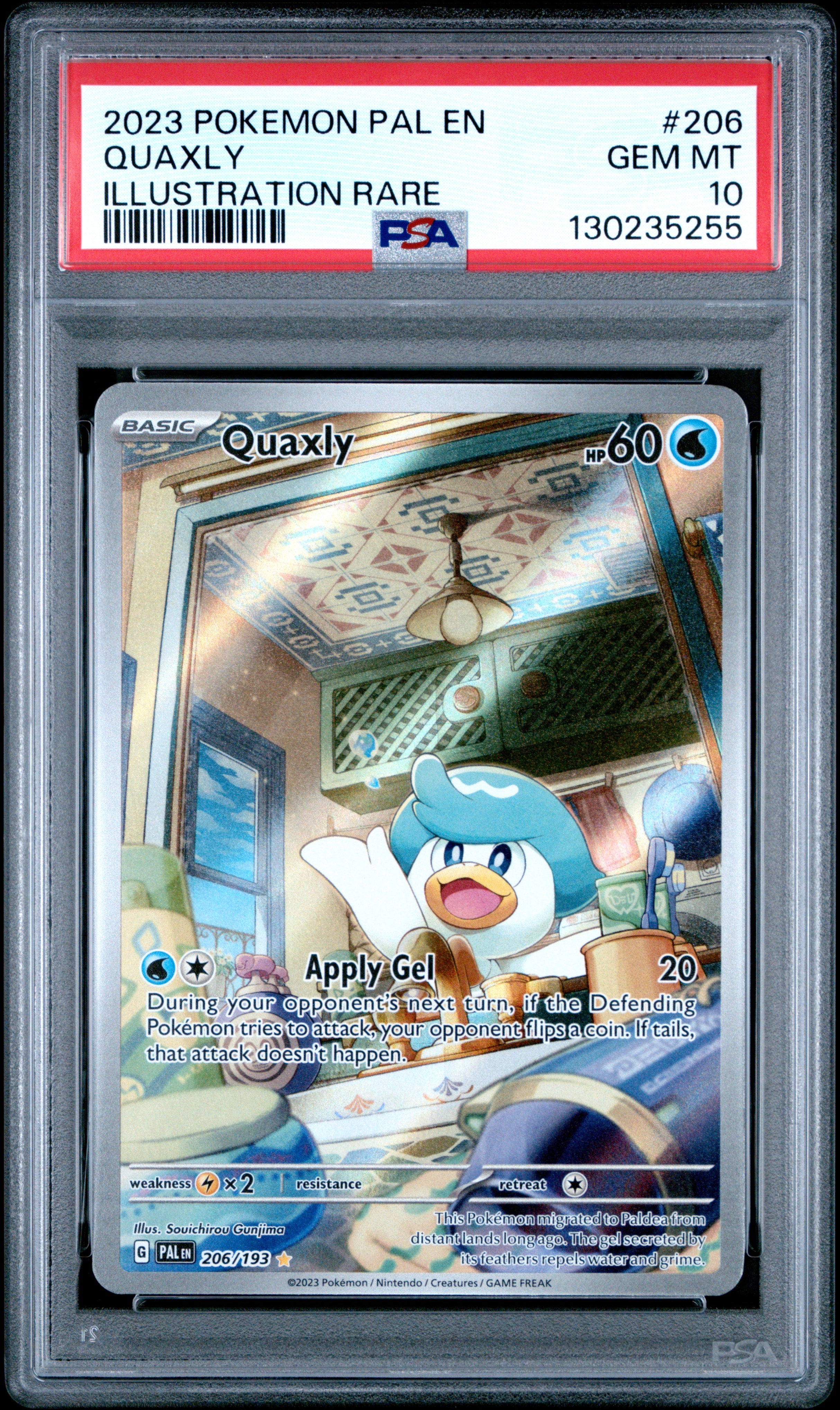 Quaxly 206/193 Illustration Rare Paldea Evolved Pokemon PSA 10