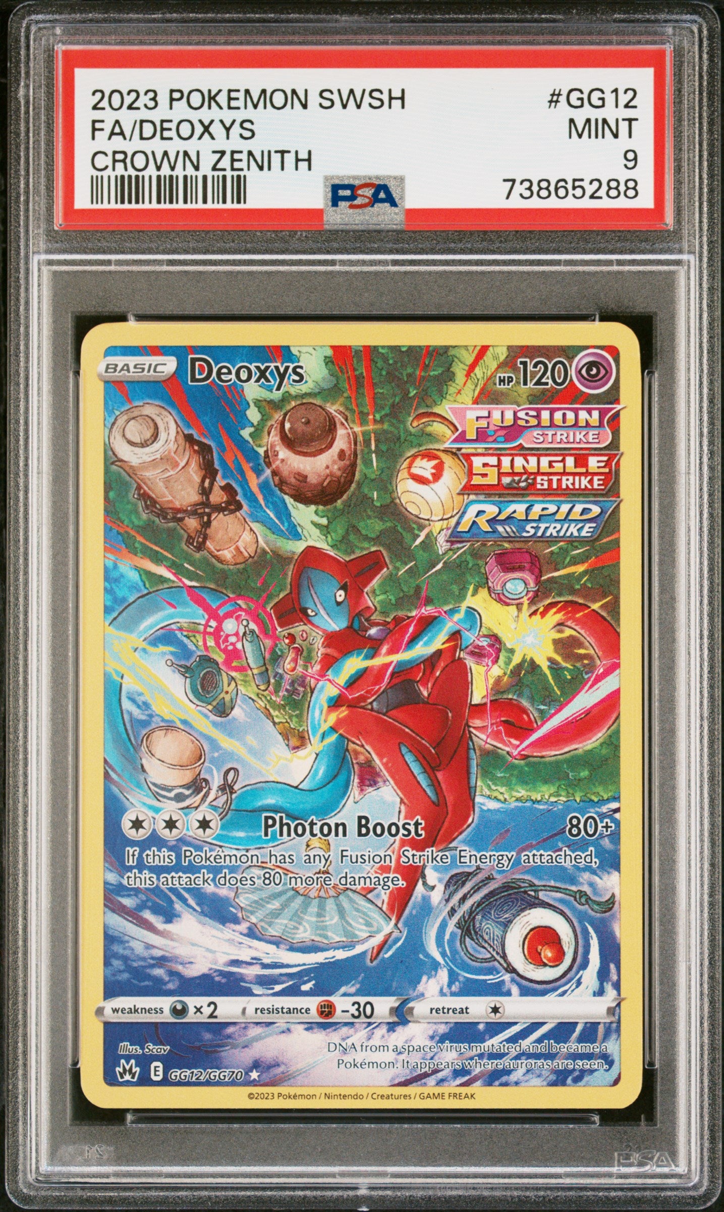 Deoxys GG12/GG70 Sword Shield Crown Zenith Pokemon PSA 9